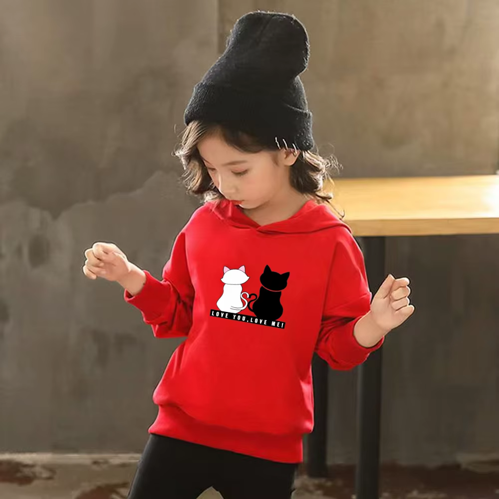 Sweat-shirt à capuche blanc et rose pour filles et enfants, ensemble sweat-shirt et pantalon pour to