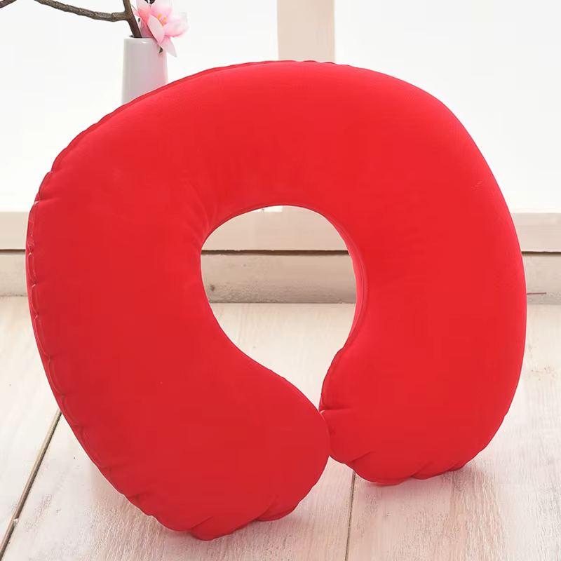 Oreiller gonflable en forme de C, oreiller de cou de voyage, coussin rond Portable, 1 pièce