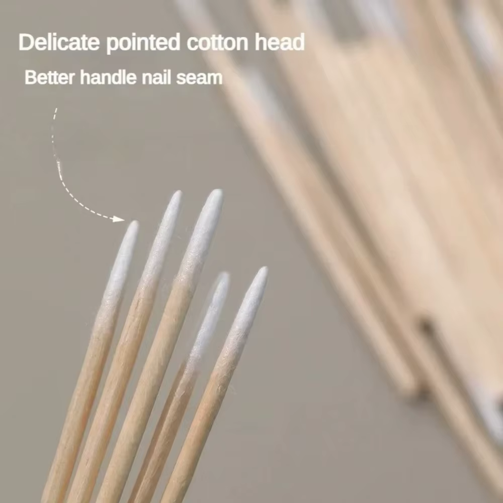 100/300/500 ongles pointe en bois coton-tige bourgeons jetable Ultra-détail correcteur dissolvant de