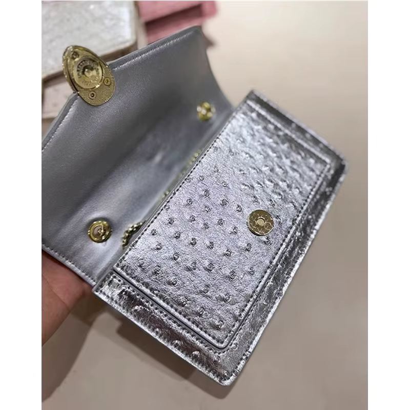 Sac à chaîne en cuir véritable pour femme, motif autruche tête de serpent, mini sac carré exquis à p