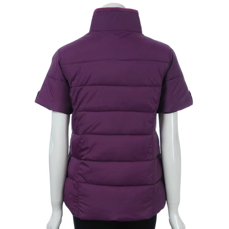 Gilet en duvet rembourré en coton pour femme, veste en émail, demi-manche, optique, chaud, décontrac