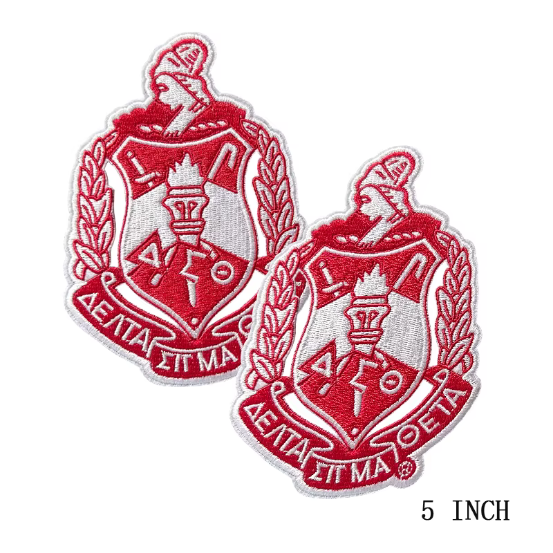 Patch d'écusson brodé pour veste, dernière petite taille, fer sur crête, sororité et fraternité, Del