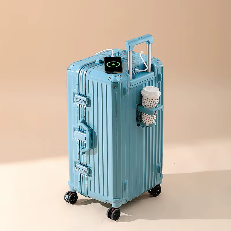 Ensemble de bagages durables de grande capacité pour hommes, valise avec chargeur USB, bagage à main
