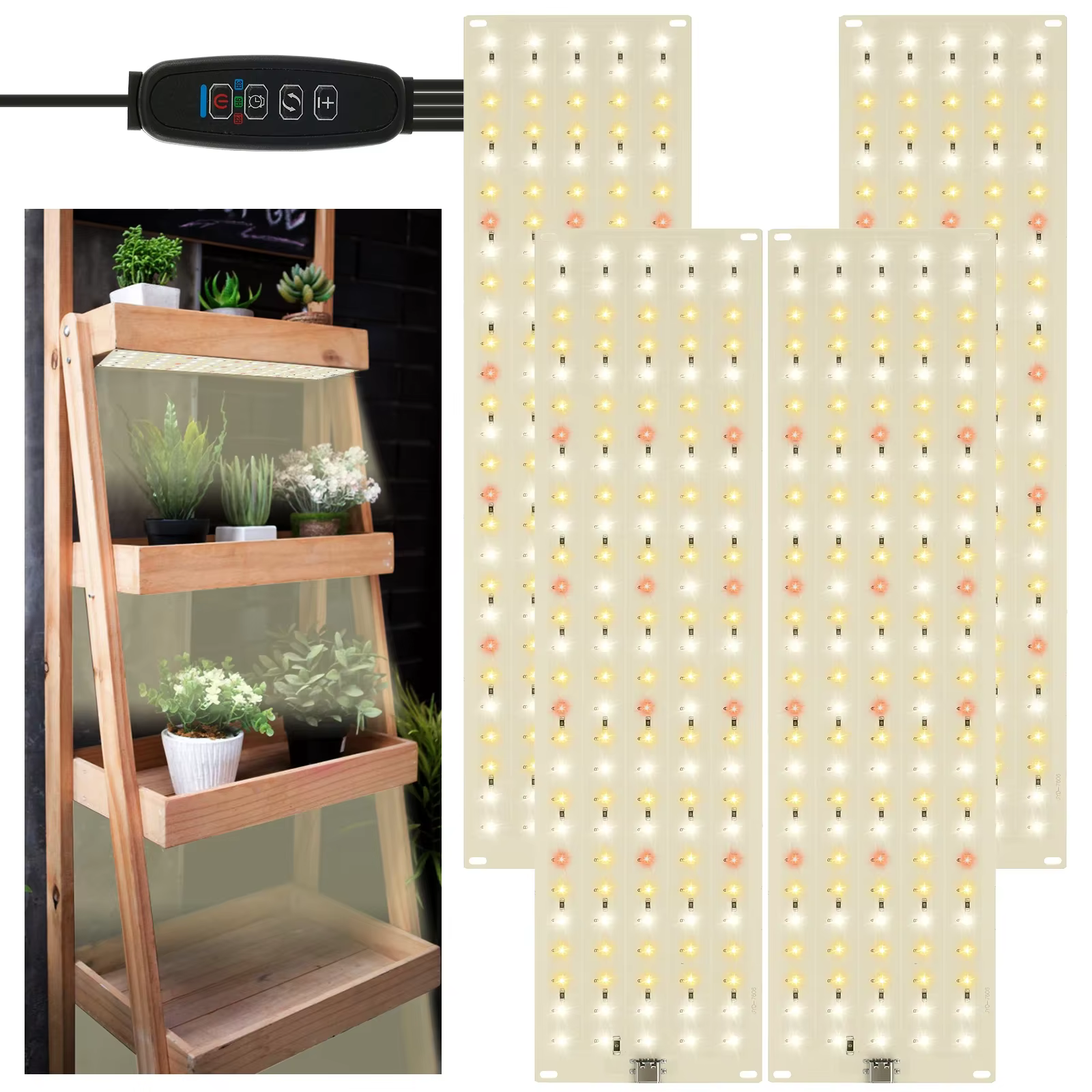 Panneau lumineux LED Ultra-fin à spectre complet, minuterie à intensité variable, lumières pour plan