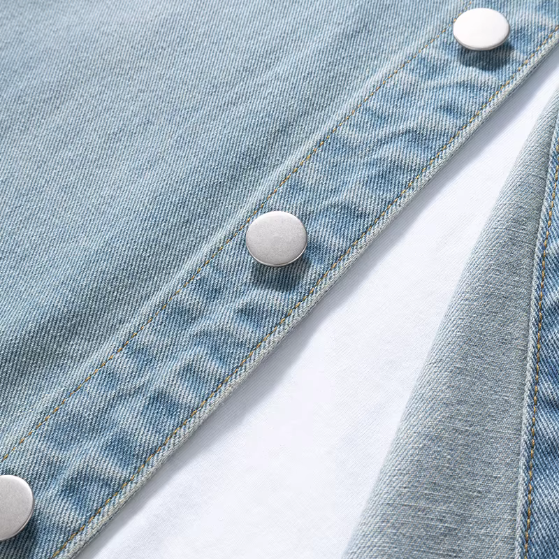 Chemise ample en denim fin et non extensible pour hommes, style américain, polyvalente, Vintage