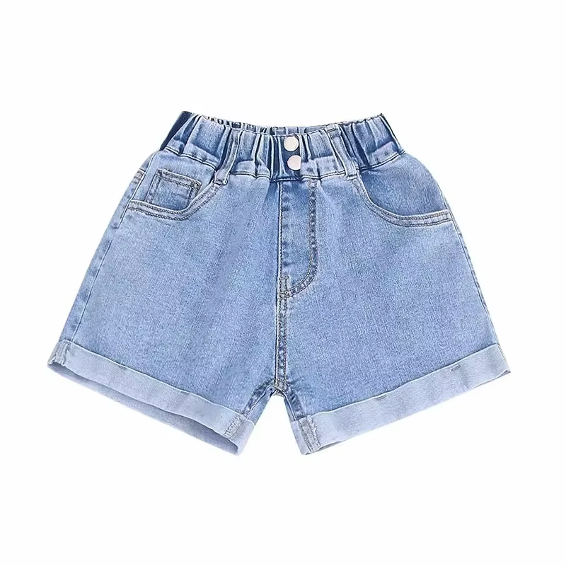 Shorts en jean d'été pour filles, décontractés, extensibles, respirants et confortables, pour enfant