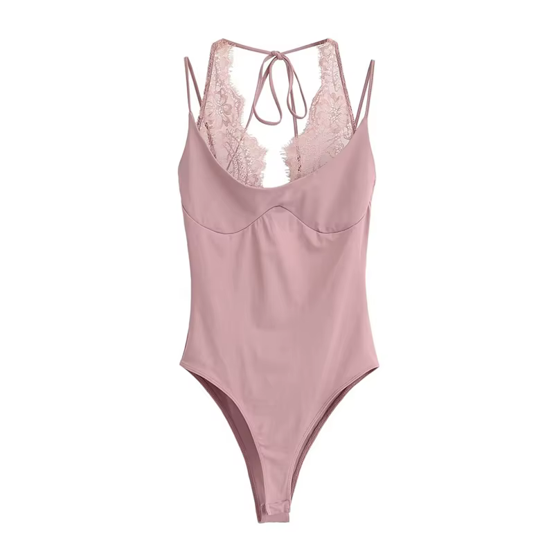 Combinaison rose sexy pour femme, idéale pour les soirées en boîte de nuit, combinaison moulante san