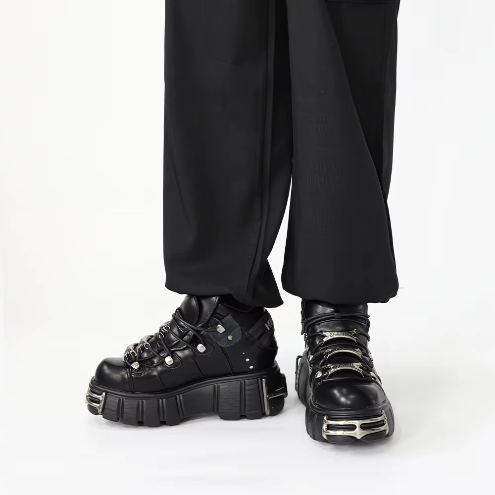Chaussures à lacets pour femmes, nouveau Style Punk, hauteur du talon de 6CM, chaussures à plateform