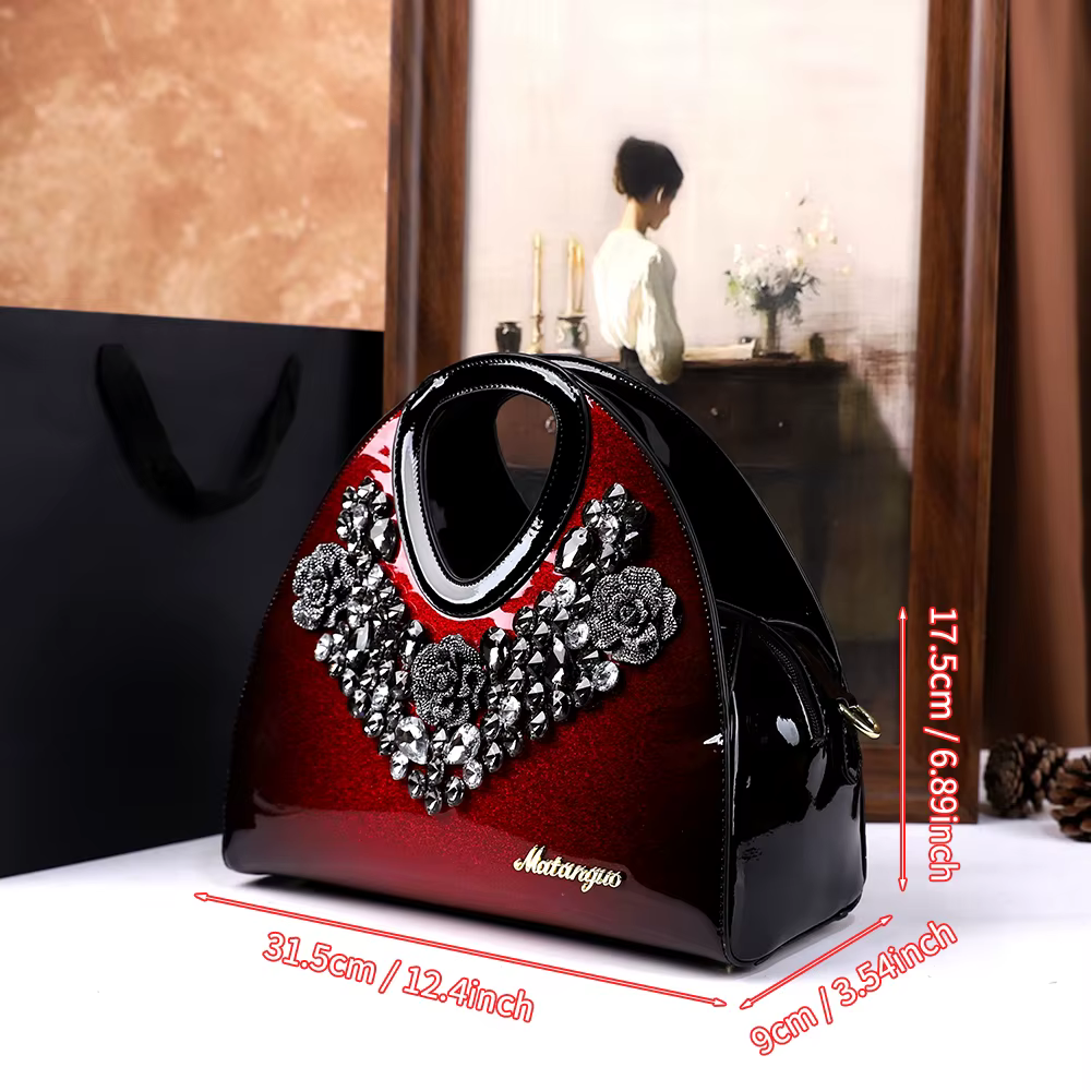 Sac à main à boulettes incrusté de diamants à la mode, nouveau style, sac pour maman élégante d'âge 
