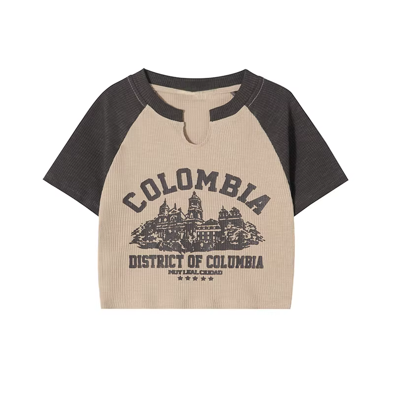 T-shirt à Manches Courtes et Col Rond pour Femme, Haut Précieux, Décontracté, avec Lettres Imprimées