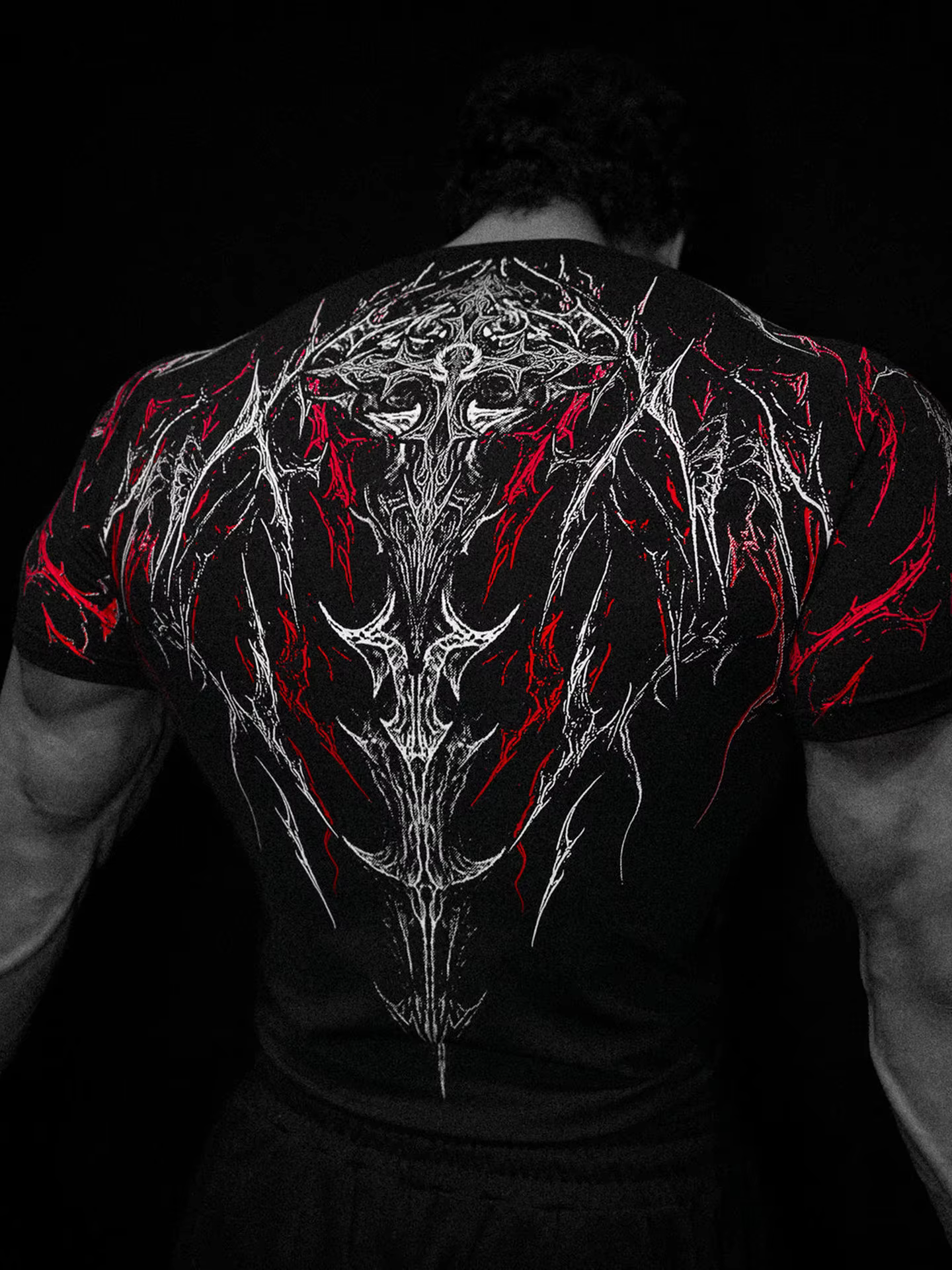 T-shirt de sport imprimé à compression à séchage rapide pour homme Dark Dragon Slayer, nouvelle coll