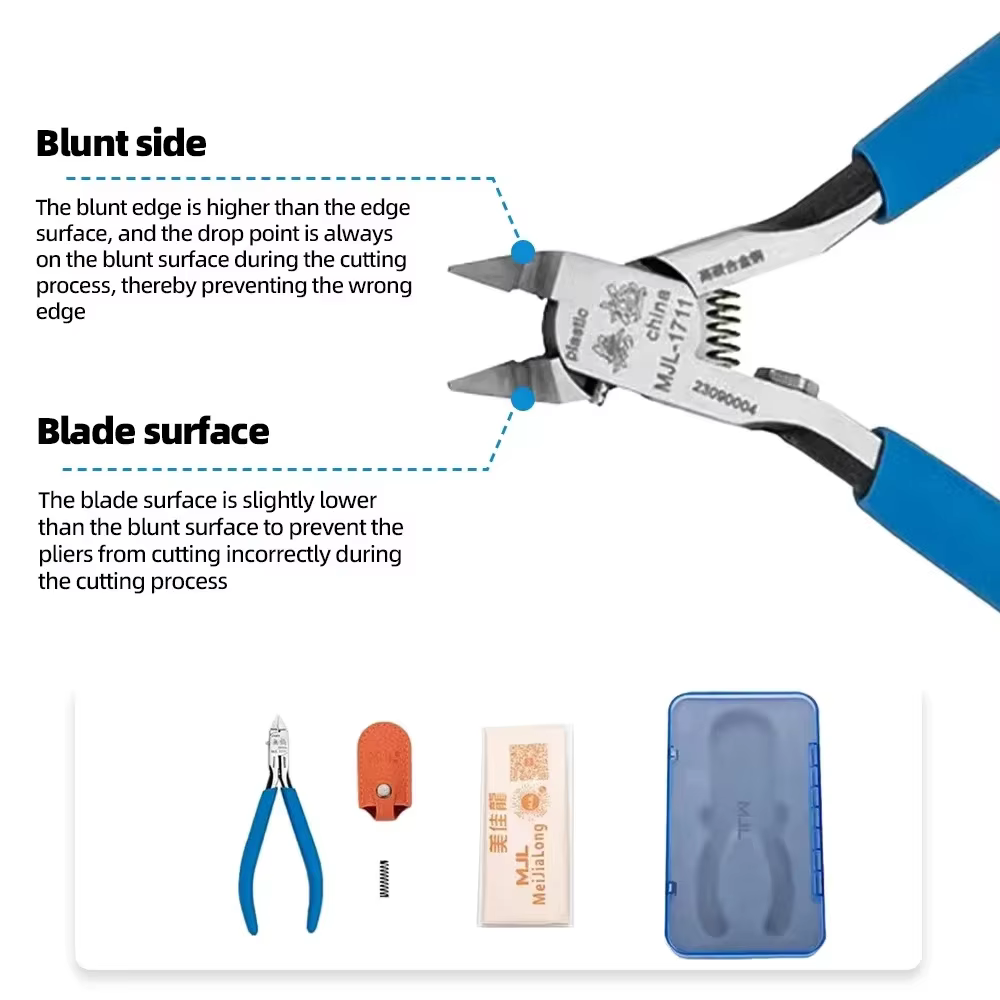 Pince à modèle MJL M-1711, outils de construction de modèles Gundam Ultra-fins à un seul bord pour l