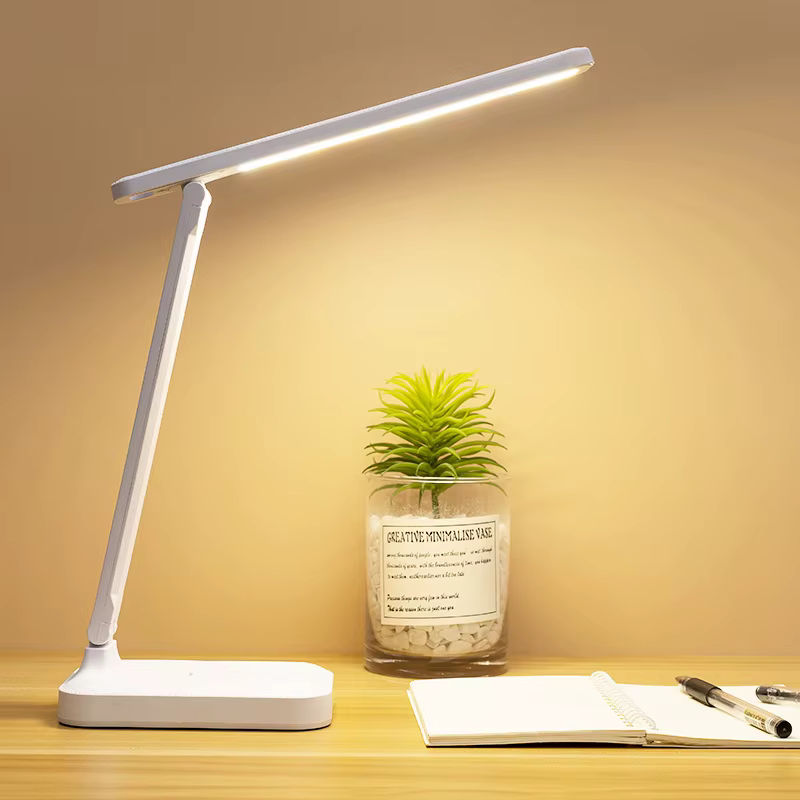 Lampe de table pliable rechargeable, protection des yeux, lampe LED à intensité variable tactile, la