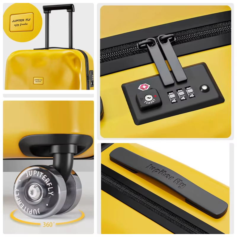 Valise à roulettes, Design créatif irrégulier et endommagé, tendance rétro, avec roue rotative de pa