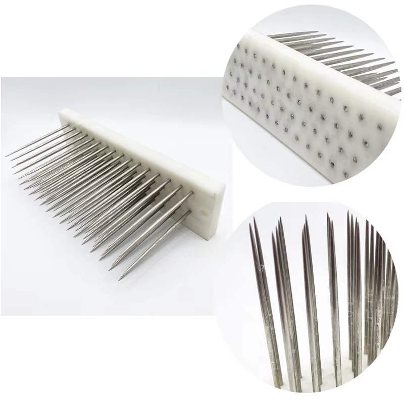 Mèches de Cheveux en Acier Inoxydable Blanc, 22x5.5x8.5cm, pour Peigner les Extensions de Cheveux Hu