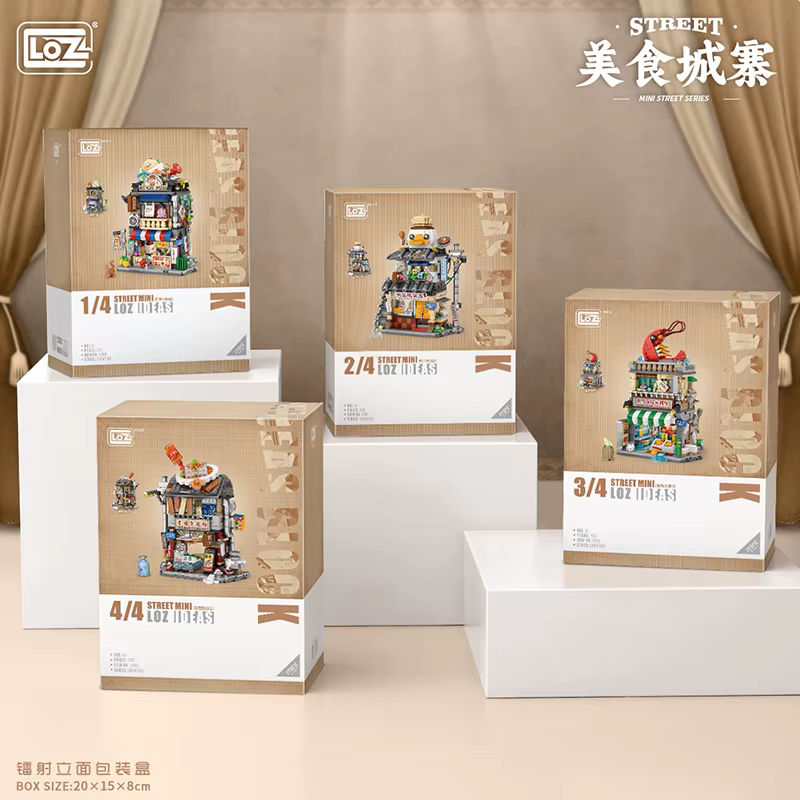 Loz-Ensembles de briques alimentaires pour enfants et adultes, Mini nourriture de Hong Kong, Nuit de