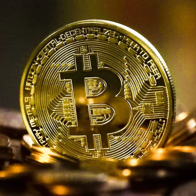 Pièce de monnaie Bitcoin plaquée or, Collection d'art à collectionner, cadeau commémoratif physique,