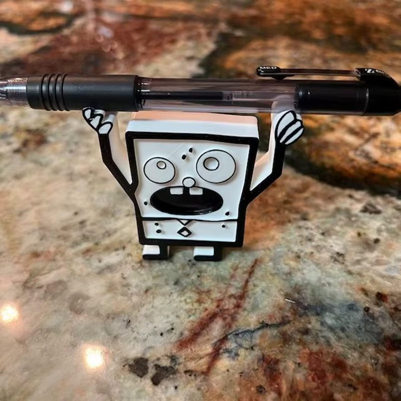 Porte-crayons imprimé en 3D, DoodleBob, porte-stylo de bureau, organisateur de bureau, décoration de