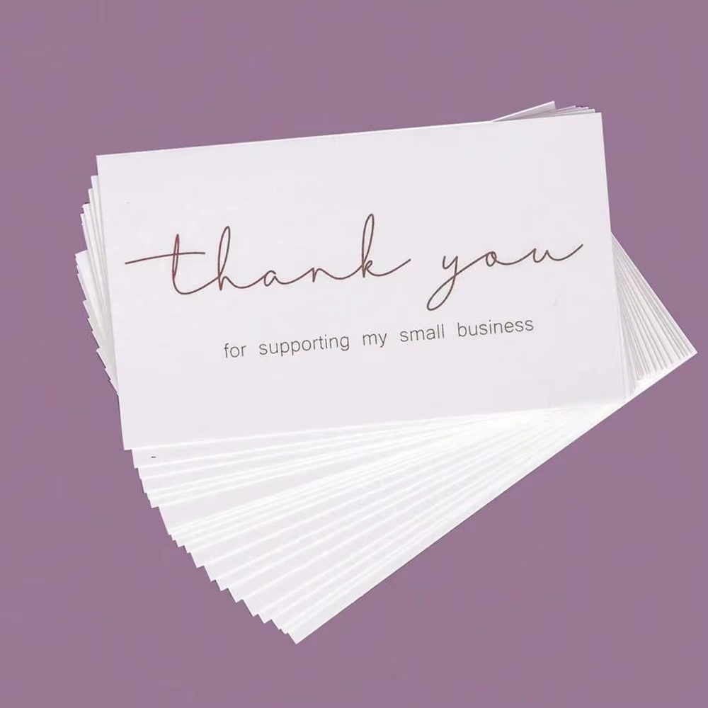 Cartes de remerciement pour le soutien de ma petite entreprise, 50/100 pièces, fournitures d'emballa