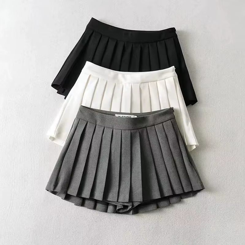 Spice girl jupe plissée femme couleur pure petite jupe courte été nouvelle version coréenne JK collè