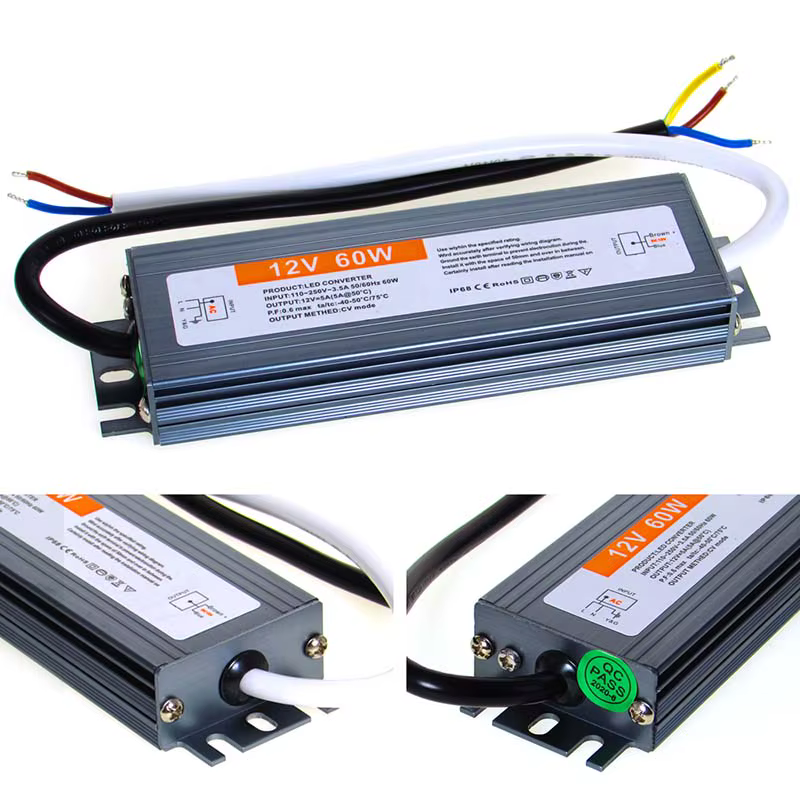 Alimentation de commutation étanche DC 12V 24V, transformateur d'éclairage LED extérieur IP67 ~ IP68