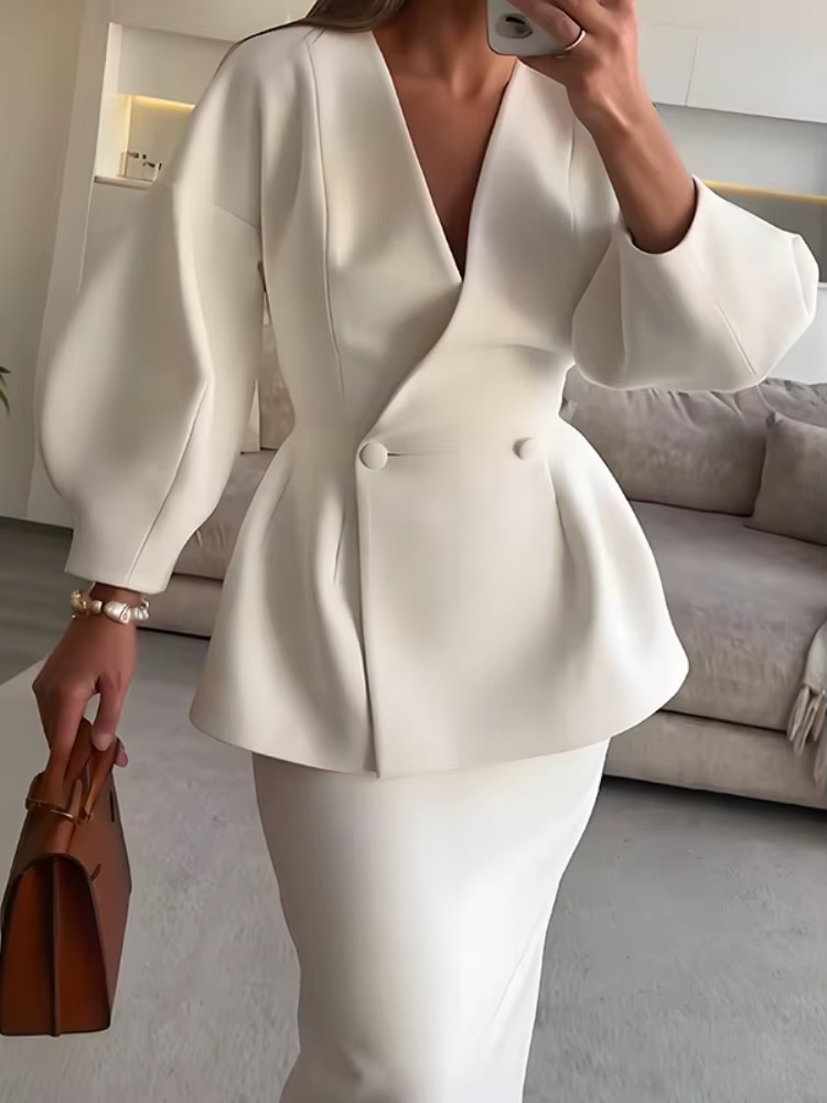 Ensemble de vêtements pour femmes, commerce extérieur européen et américain, à la mode, couleur unie