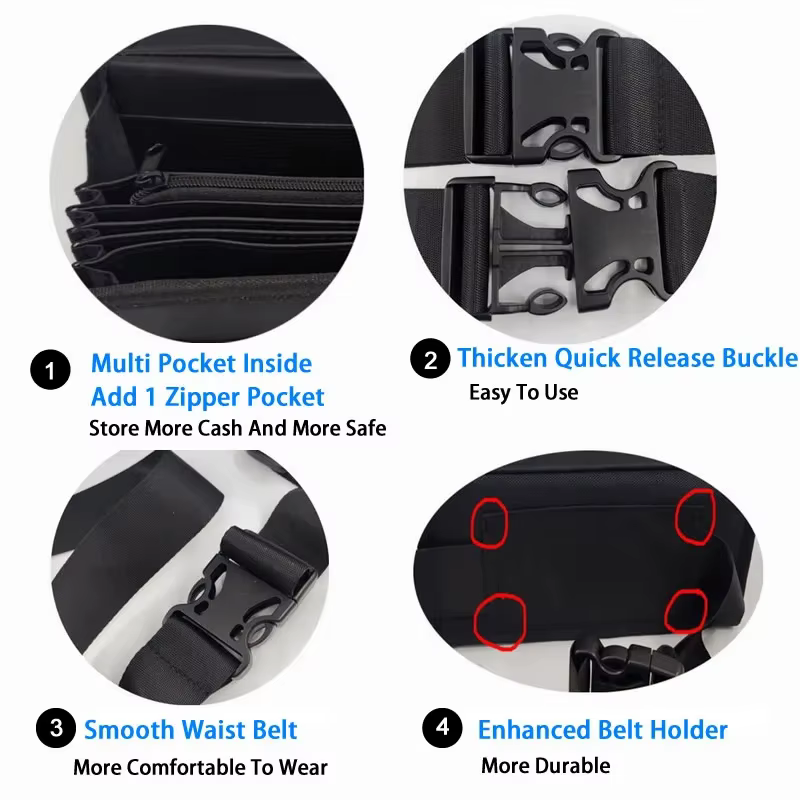 Créatif Portable stockage de pièces de monnaie Multi poches Euro portefeuille taille sac 8 fentes Eu