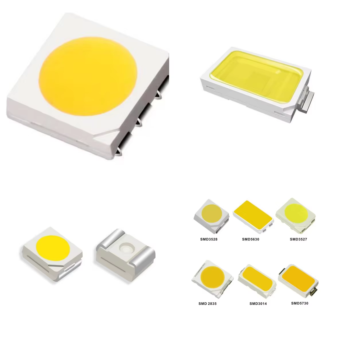 Diode électroluminescente SMD LED, rouge, jaune, vert, blanc, bleu, orange, 0603, 0805, 1206, 3528, 