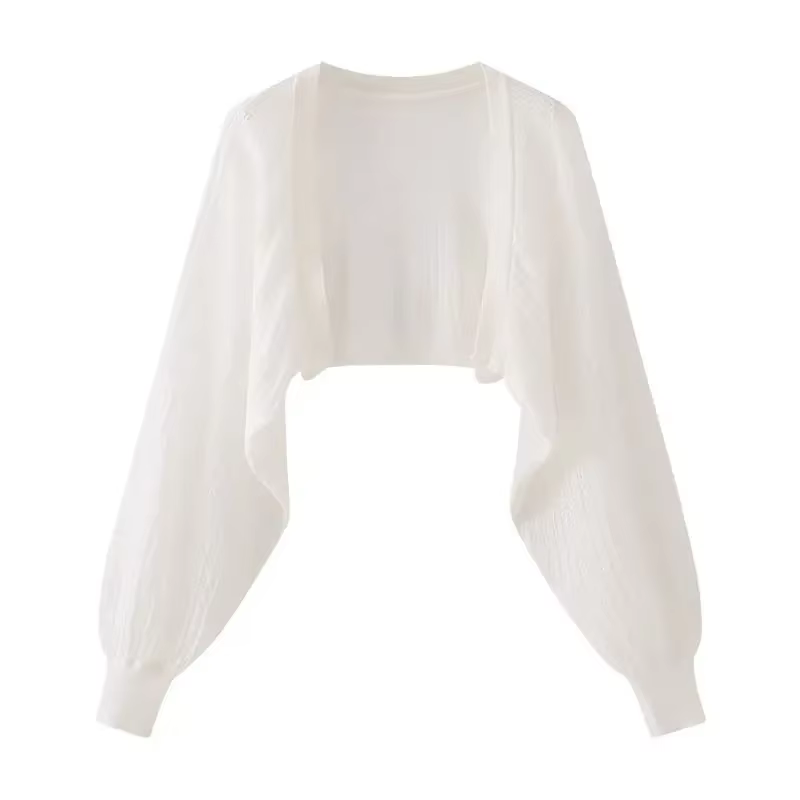 Cardigan tricoté en soie glacée française, résistant au soleil, veste fine d'été pour femmes, gilet,