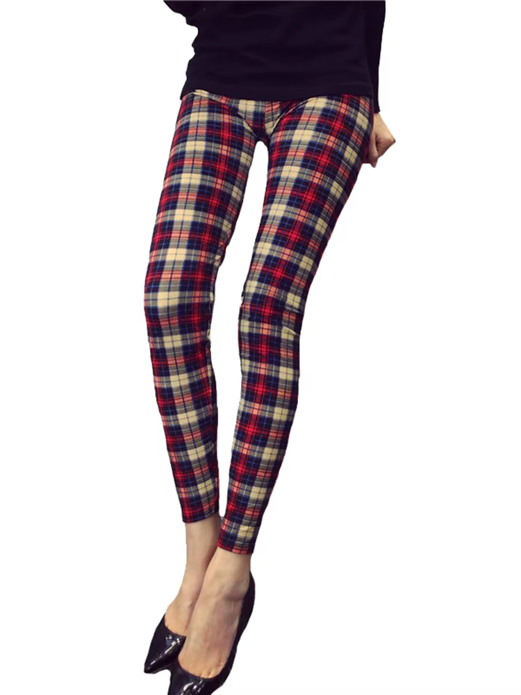 CUHAKCI Graffiti Leggings imprimé fleuri Leggins pour femmes Leggings pied-de-poule vente élastique 