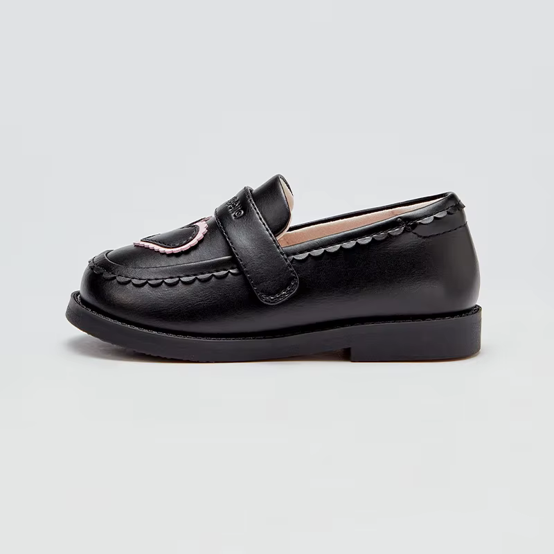 Strive MACBlack-Chaussures de princesse en cuir noir pour filles, chaussures provoqué pour étudiants