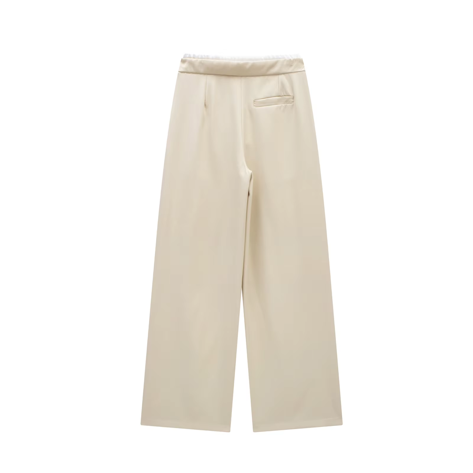 DUOPERI-Pantalon Droit Vintage à Lacets et Fermeture Éclair Latérale pour Femme, Couleur Unie, Taill