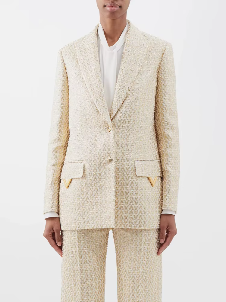 HIGH STREET Nouvelle Collection 2026 Ensemble de Costume de Créateur pour Femme, Blazer et Pantalon 