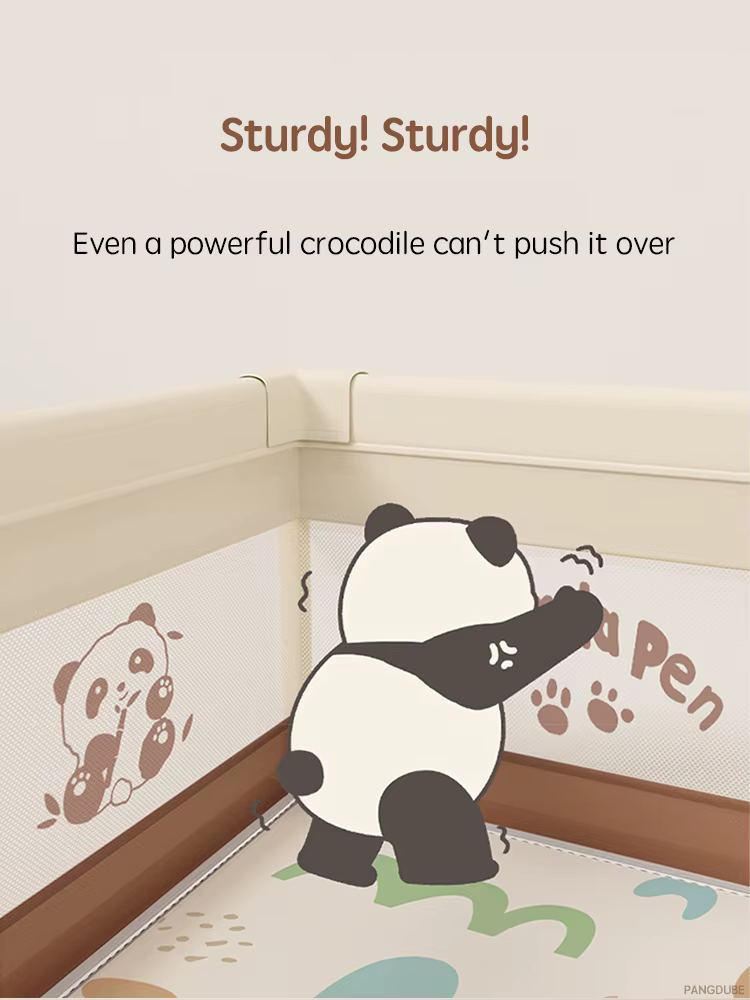 Parc de jeu pour bébé PANGDUBE Panda Dinosaur, grande clôture de sécurité pour enfants, aire de jeux