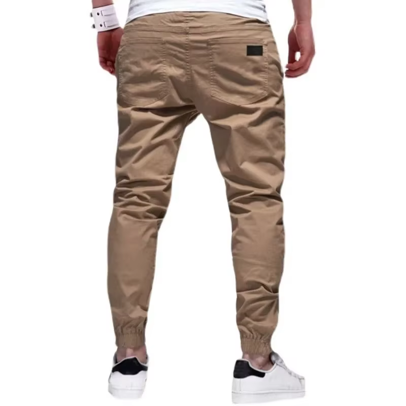 Nouveau printemps automne mince hommes pantalons sport Joggers pantalon hommes couleur unie pantalon