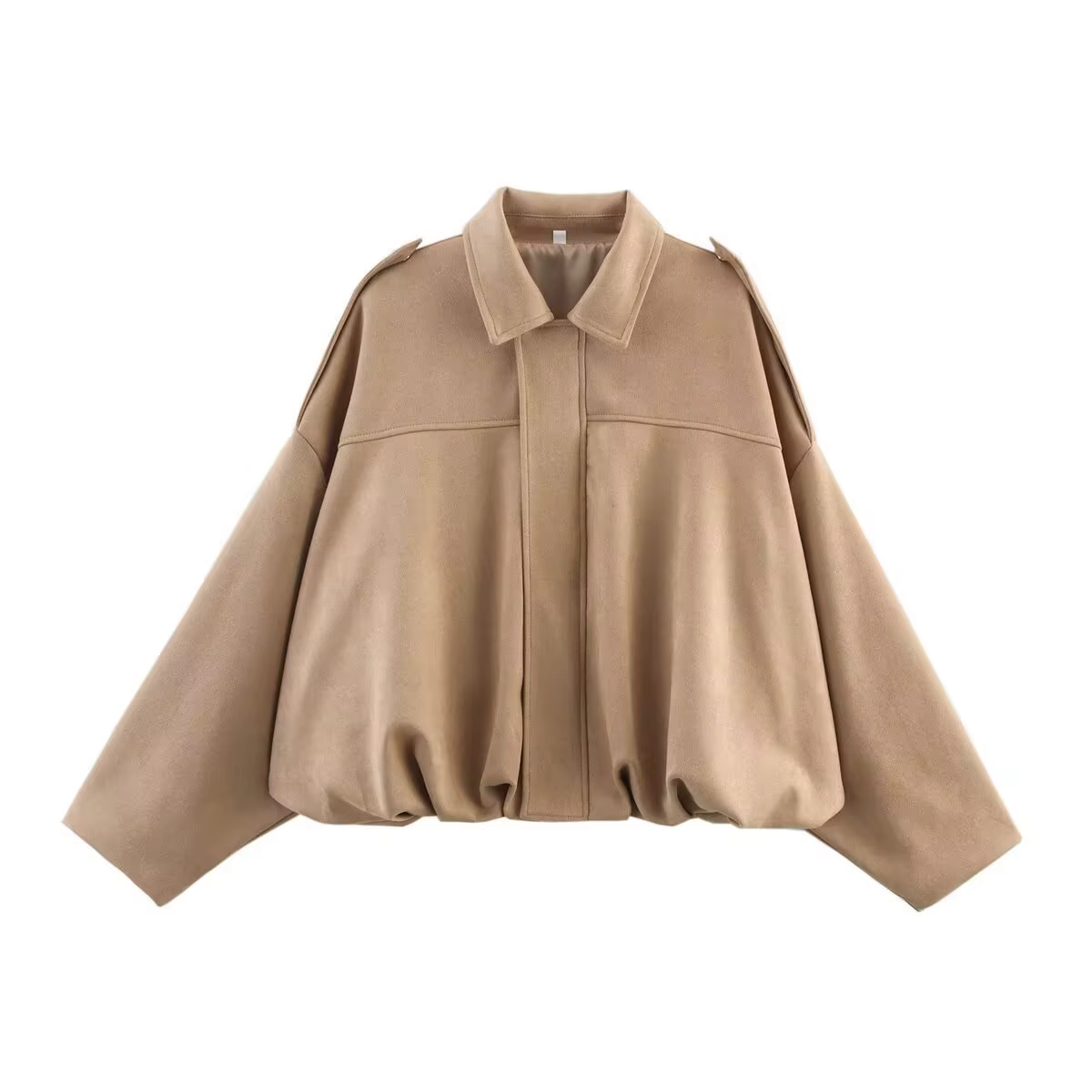 Blouson aviateur pour femme avec manches chauve-souris et fermeture éclair, haut décontracté