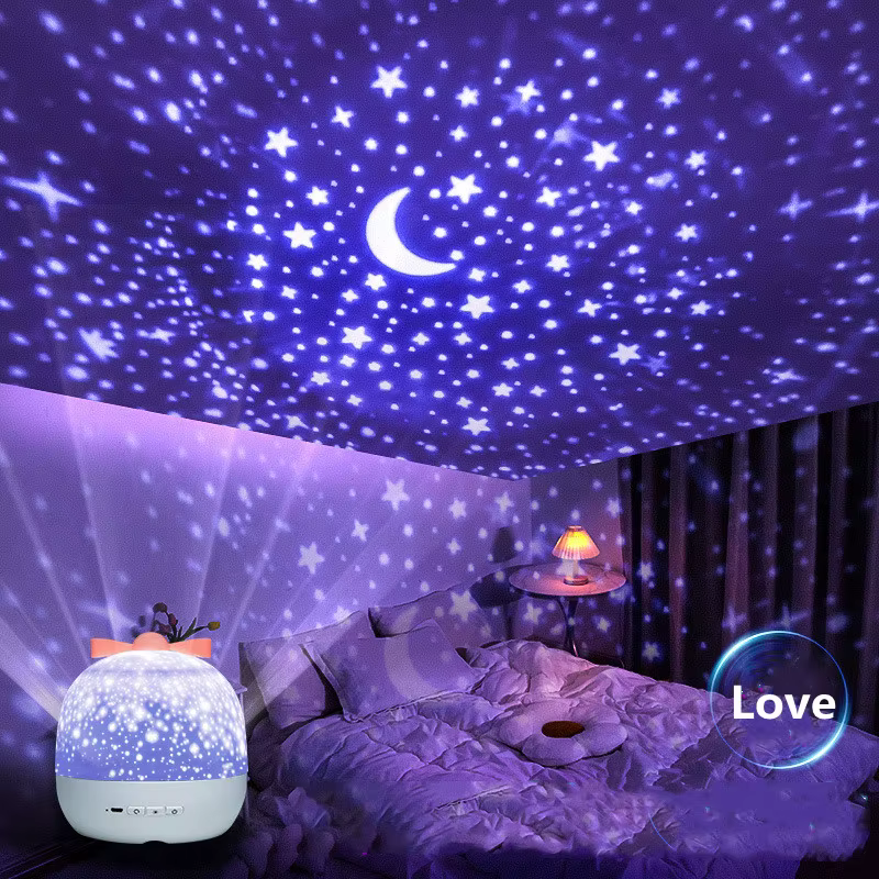 Projecteur étoilé veilleuse rotative ciel lune lampe galaxie lampe maison chambre décoration Starlig