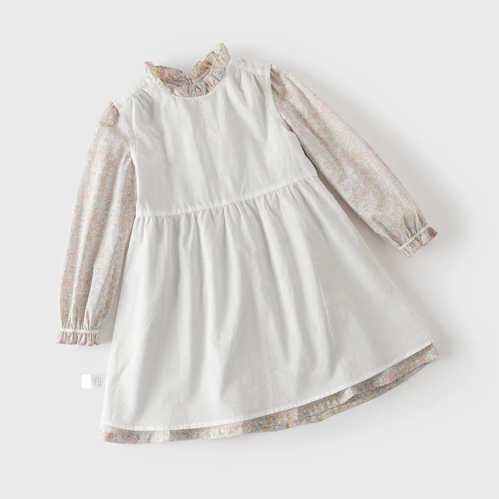 Robe de princesse à manches longues pour filles Dave Bella, 6-13 ans, robe florale de printemps pour