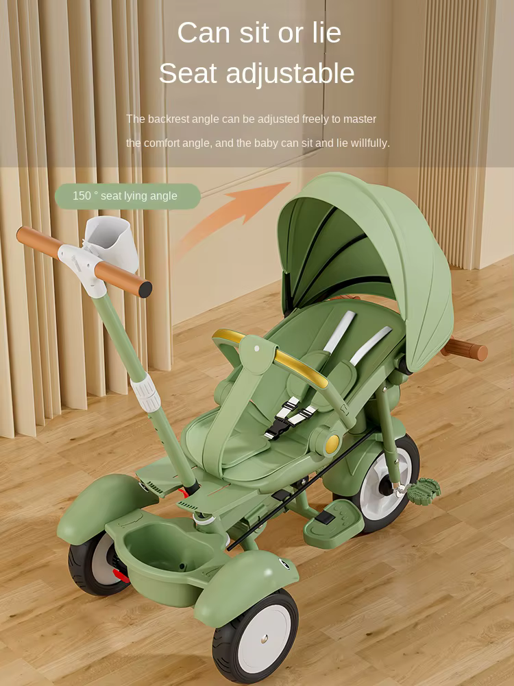 Tricycle pliable pour enfants, poussette pour bébé de 1 à 6 ans, léger, musique, titane, roue africa