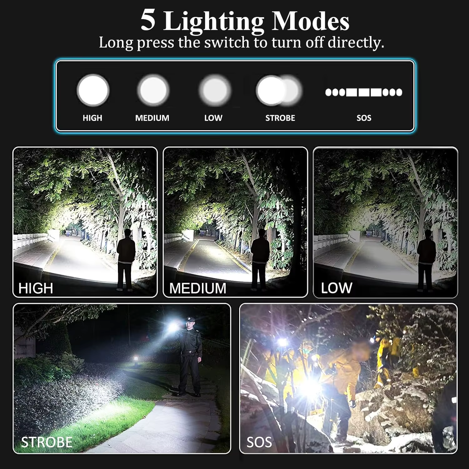 Dullantern-Lampe de poche LED aste avec chargement USB, lampe de poche ultra injuste, haute puissanc