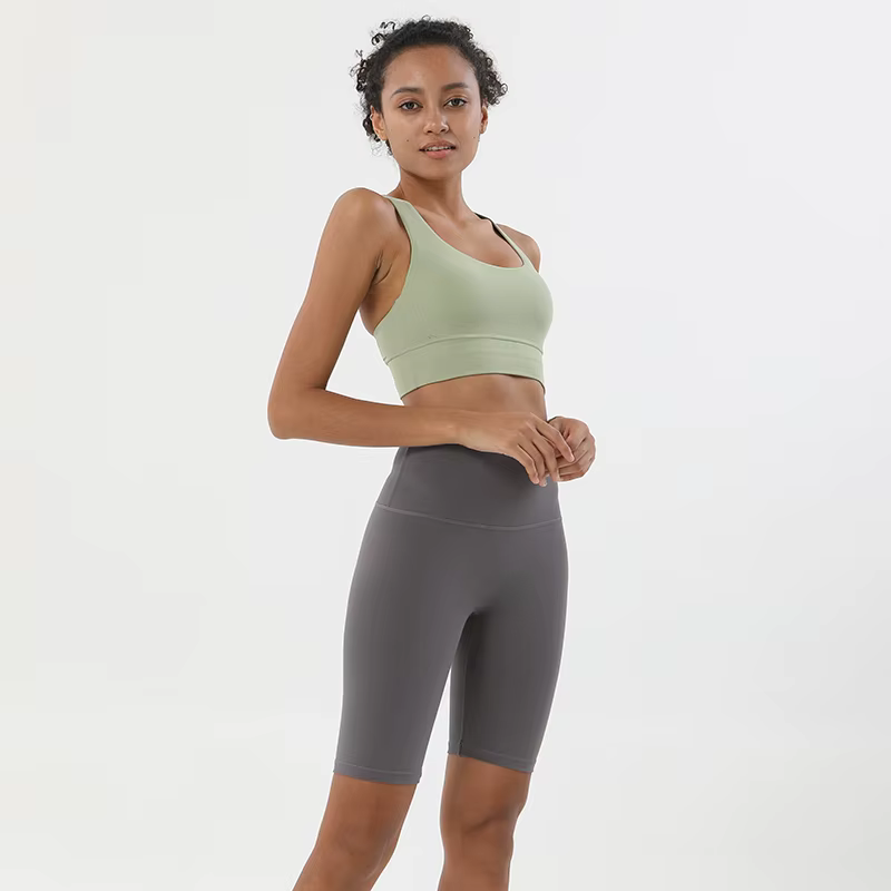 SOISOU-Ensemble de yoga en nylon pour femme, haut de soutien-gorge, short de cyclisme, vêtements de 