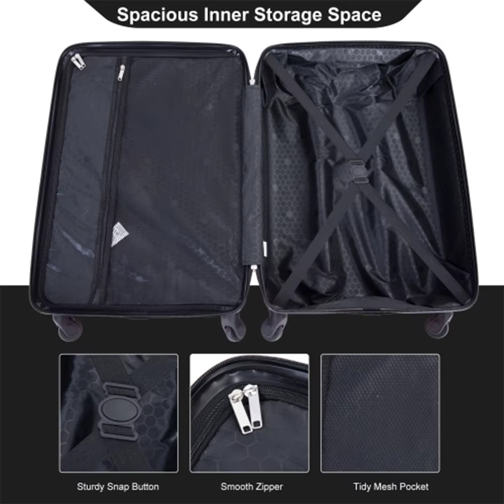 Travelhouse-Ensemble de bagages en ABS avec roues tournantes, valise à main, serrure TSA, 24 po, 28