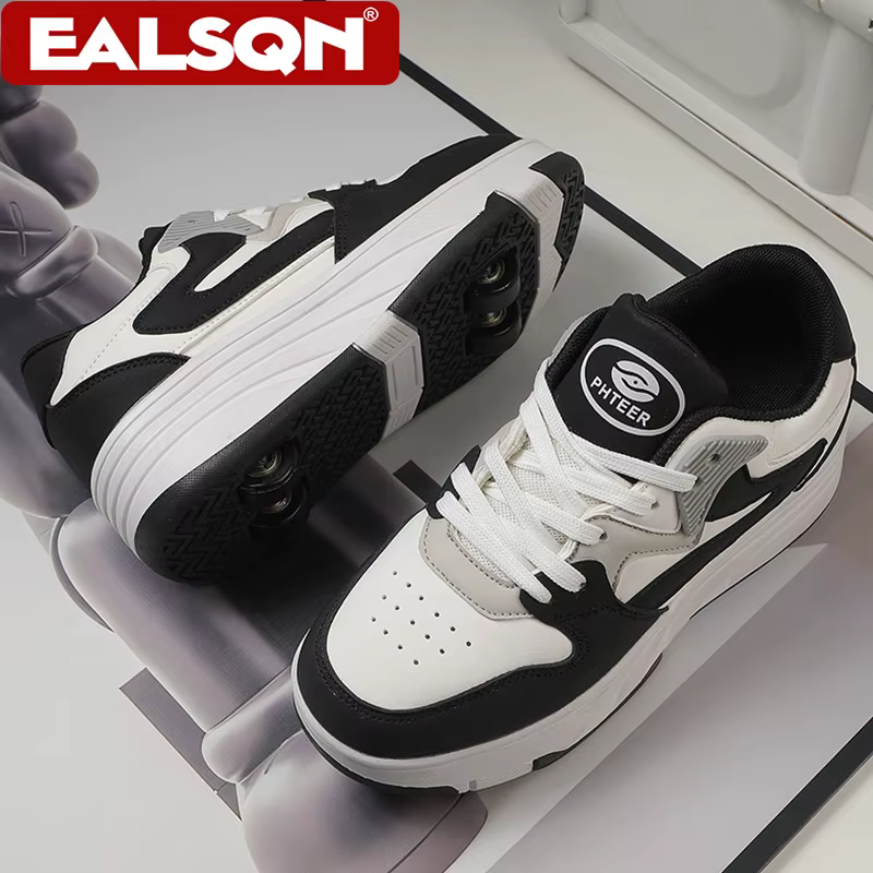 Chaussures de roller d'extérieur pour enfants, à quatre roues amovibles, multifonctionnelles, pour a