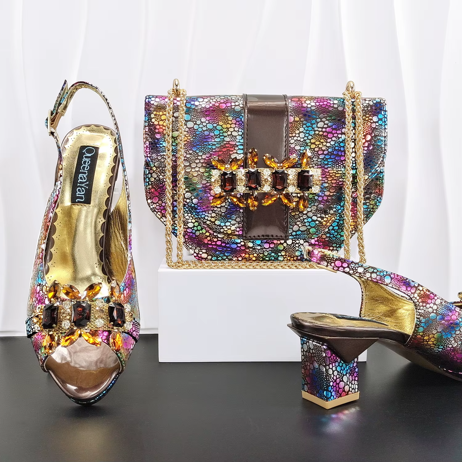 Doershow – ensemble de chaussures et sacs de style africain pour femmes, de haute qualité, bleu ciel