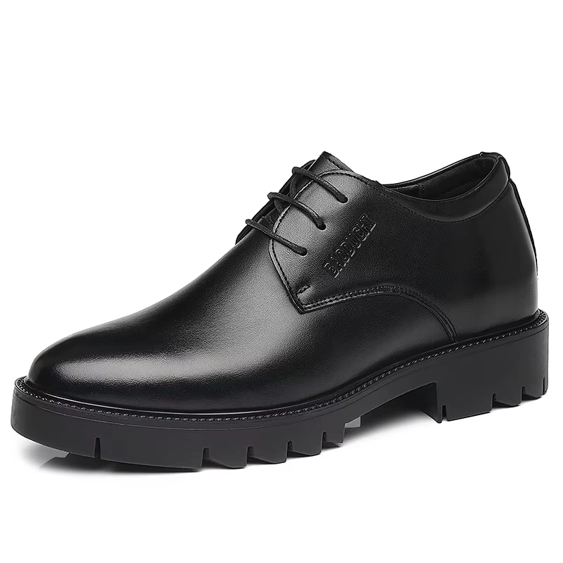 Chaussures pour hommes en cuir de vache augmentant la hauteur de 7cm, chaussures formelles à semelle