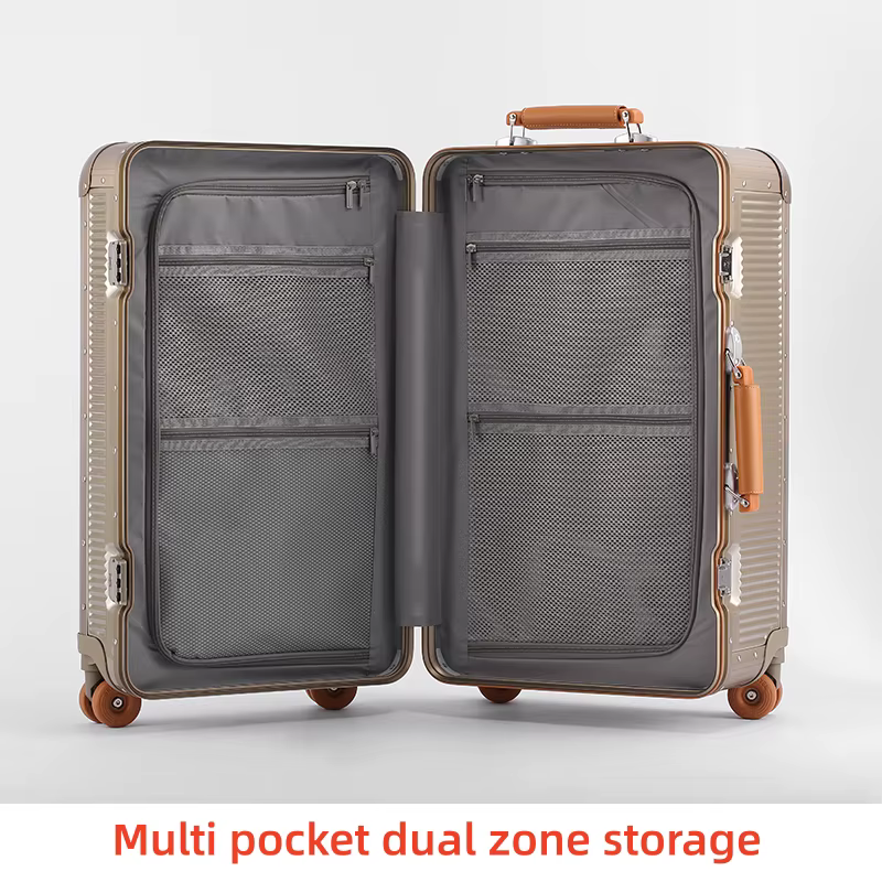 Valise à cadre en aluminium BunnyFly, matériau PC de haute qualité, bagage à roulettes de 20/24/28 p