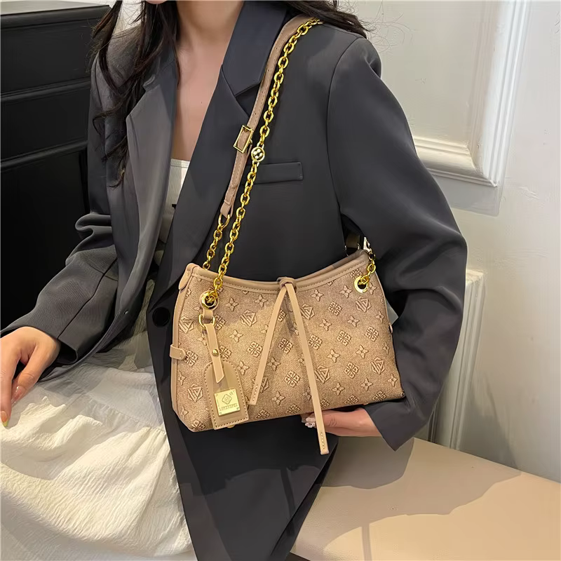Sac fourre-tout grande capacité avec bandoulière chaîne – Sac à main imprimé à porter à l'épaule ou 