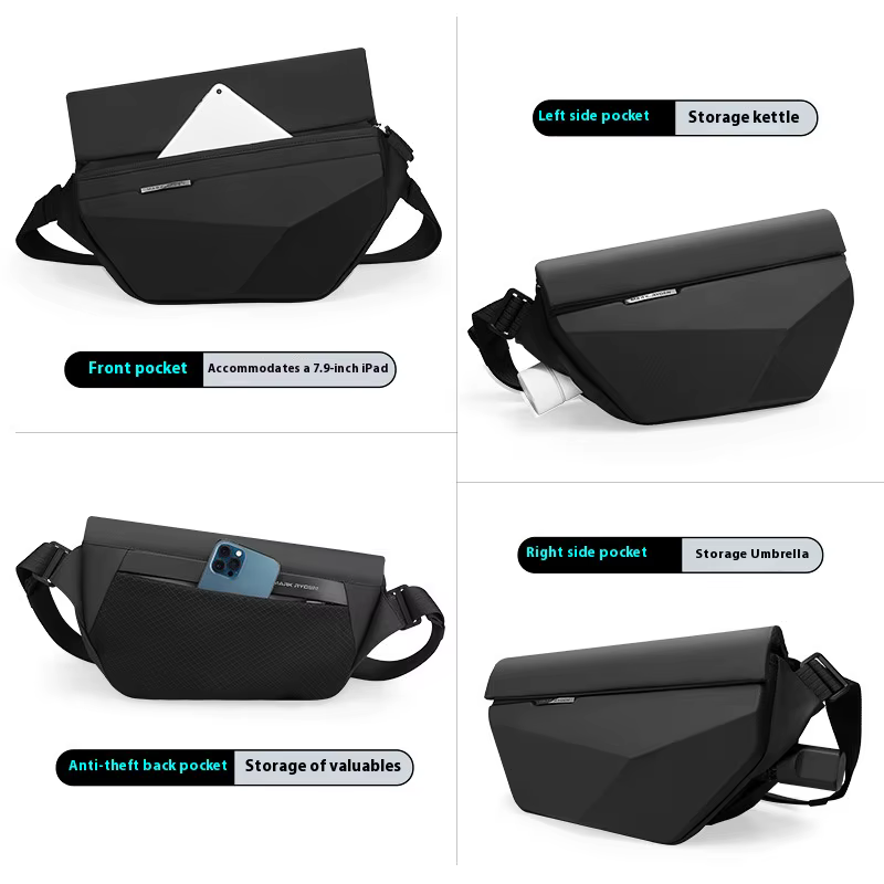 Mark Ryden coque rigide hommes sac à bandoulière insérer boucle rabat magnétique étanche sac à bando