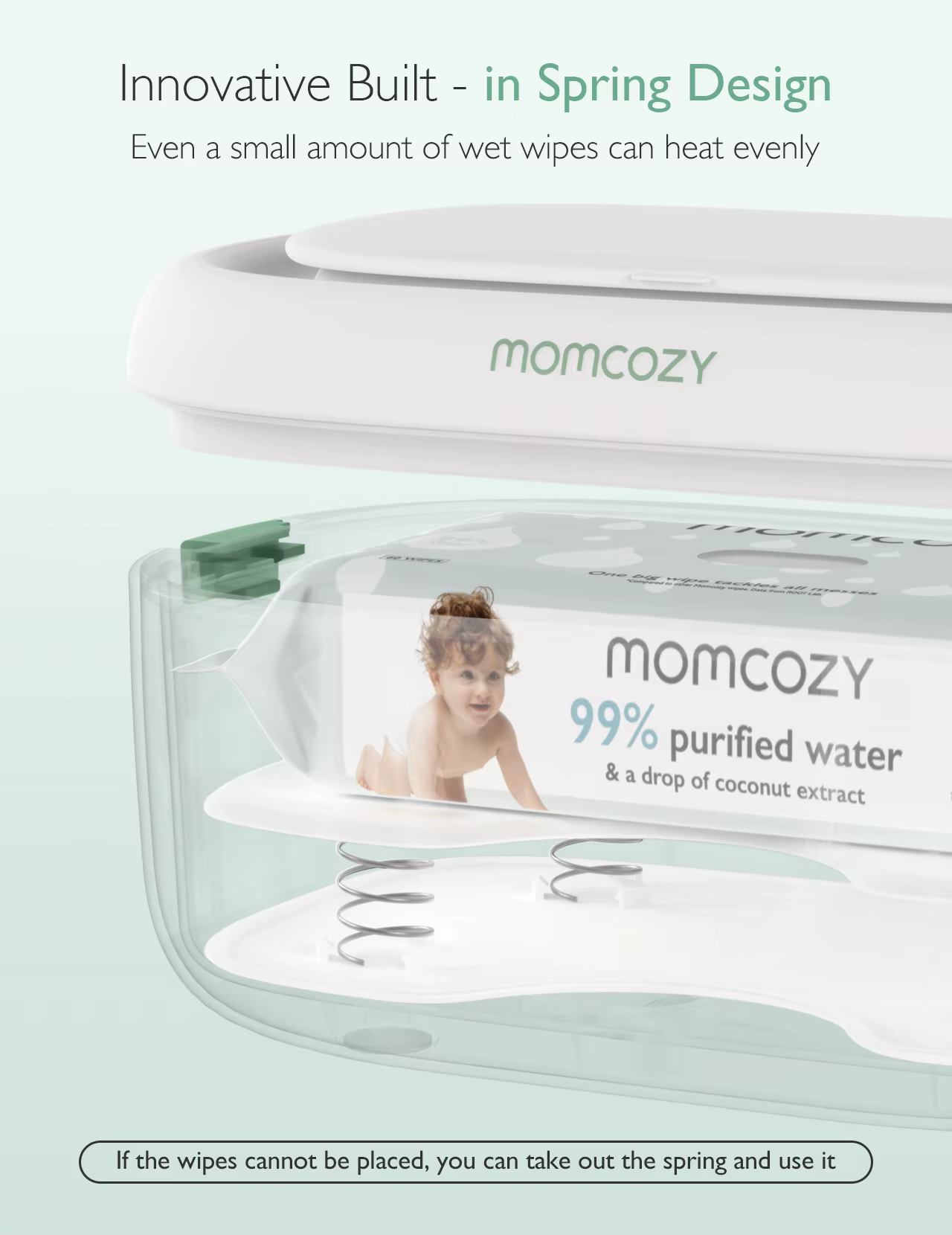 Momcozy Chauffe-lingettes pour bébé, grande capacité, chauffage rapide et uniforme, 4 modes de contr