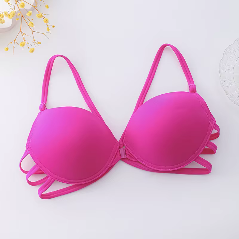 Soutien-gorge dos nu d'été femmes boucle avant sans fil Sexy beau dos sangle croisée soutien-gorge s